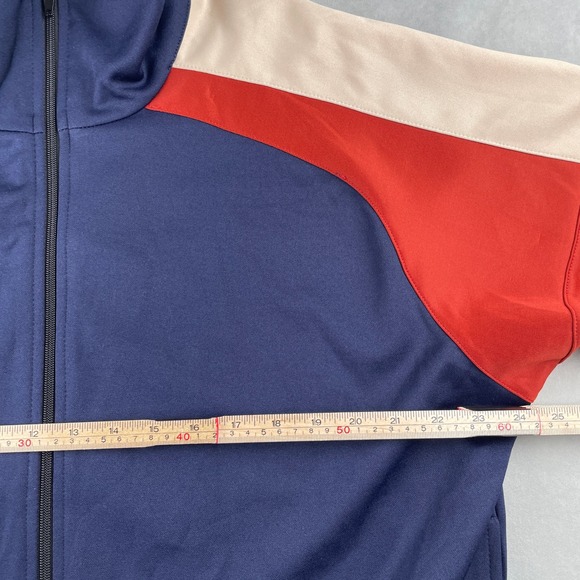 EPTM Track Jacket Mens L Navy Red Cream Full Zip Colorblock Stretch Streetwear - Picture 5 of 8